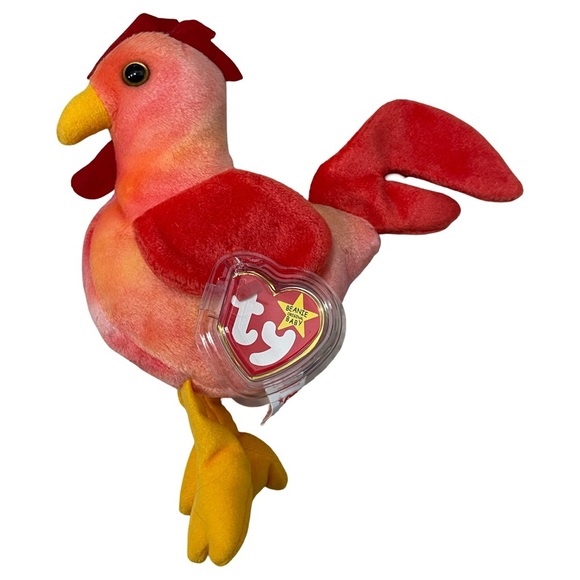Ty Other - Ty Beanie Baby “STRUT” “DOODLE” The Rooster 4th Generation 3rd Tush Tag PVC 1996